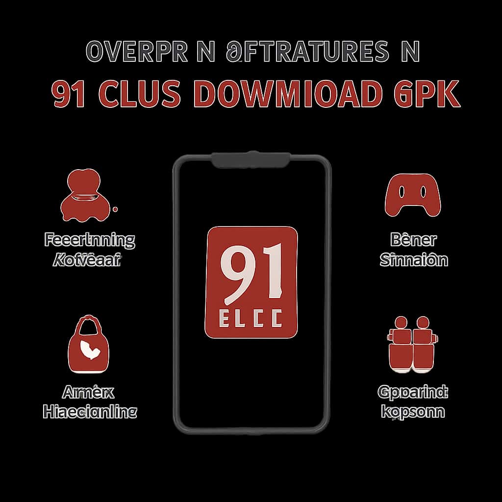 Diagram explaining the detailed features of 91 Club Download APK.