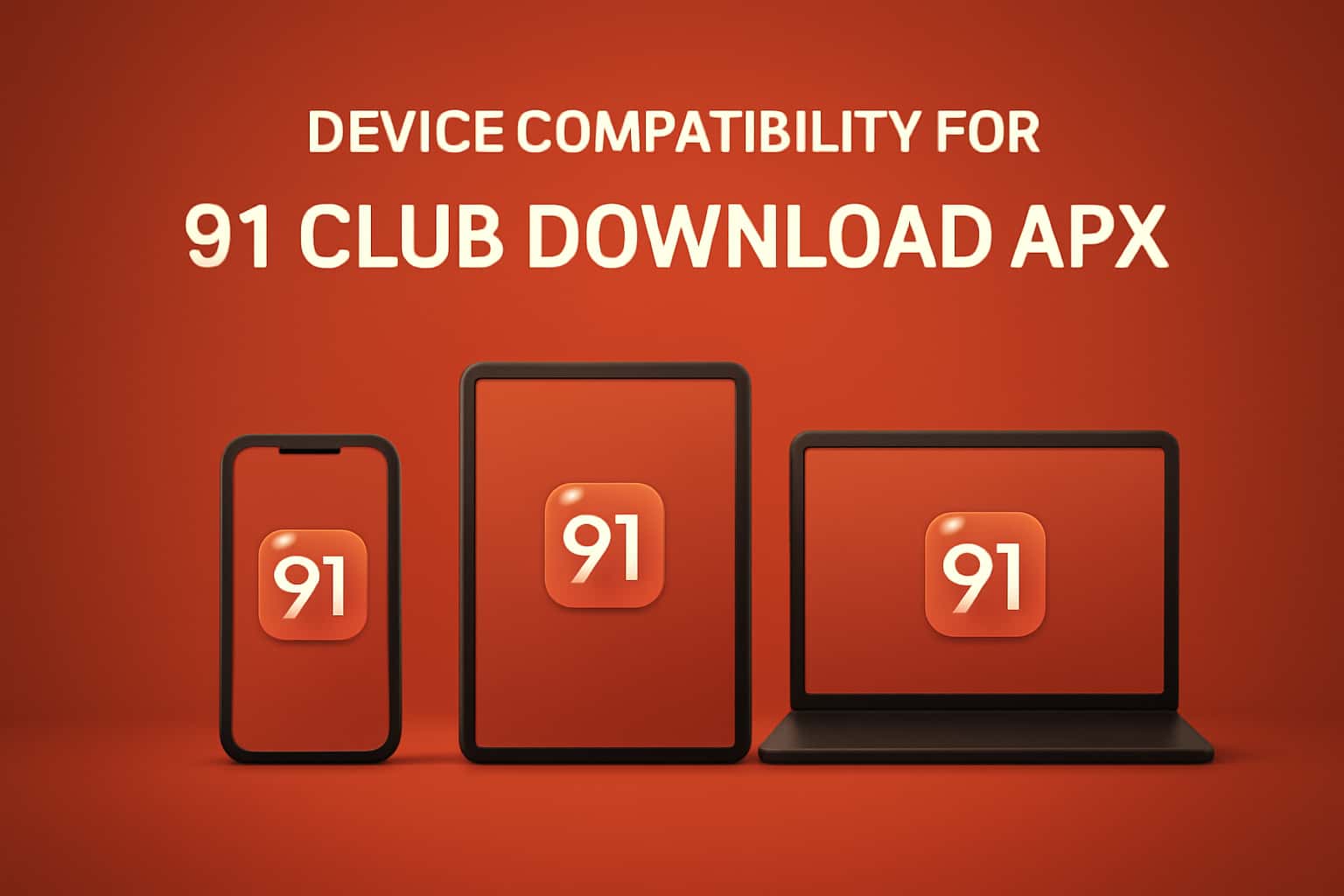 Informational visual representation of device compatibility for the 91 Club Download APK.