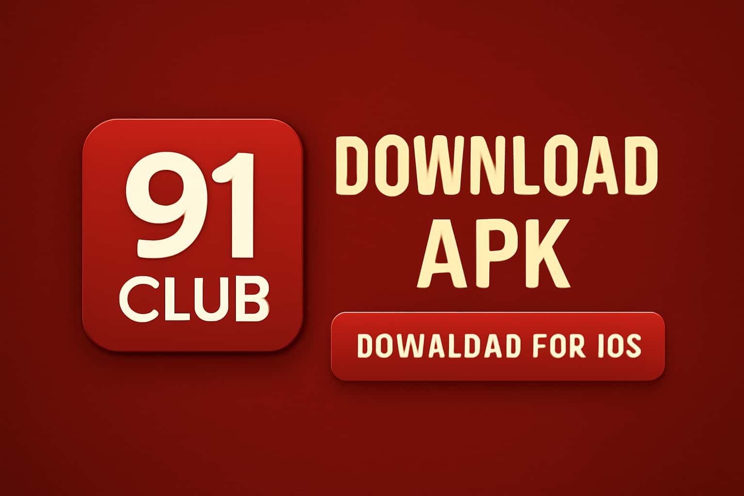 Informational graphic on downloading 91 Club Download APK for iOS.