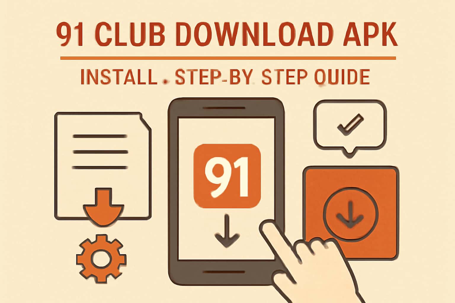 Illustrative guide for installing 91 Club Download APK with a focus on user instructions.