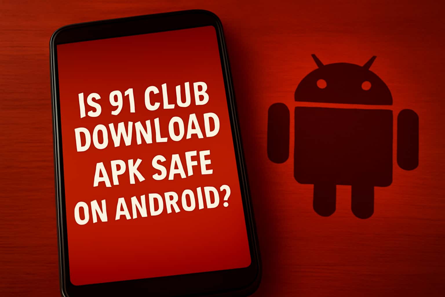 Informational scene about the safety of 91 Club Download APK on Android.